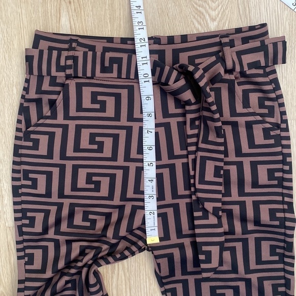 Fall Preppy Academia Pants: High Waist Labyrinth Leggings Size S/M - Picture 9 of 11